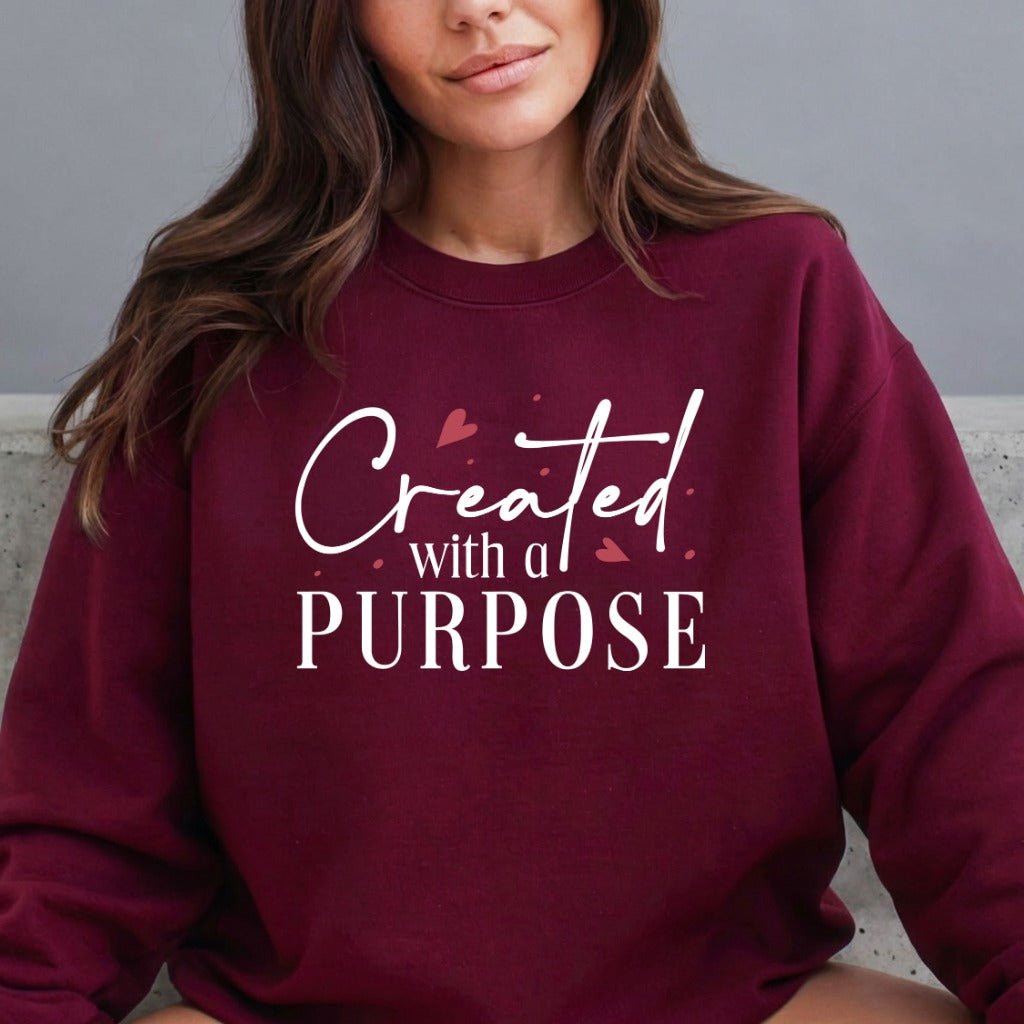 Created with a Purpose | Identity & Calling Sweatshirt - Luckets.com