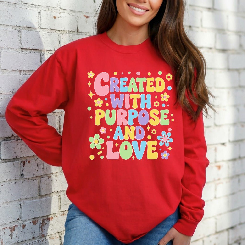 Created With Purpose | Joyful & Purposeful Sweatshirt - Luckets.com