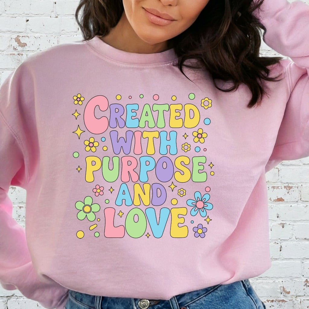 Created With Purpose | Joyful & Purposeful Sweatshirt - Luckets.com
