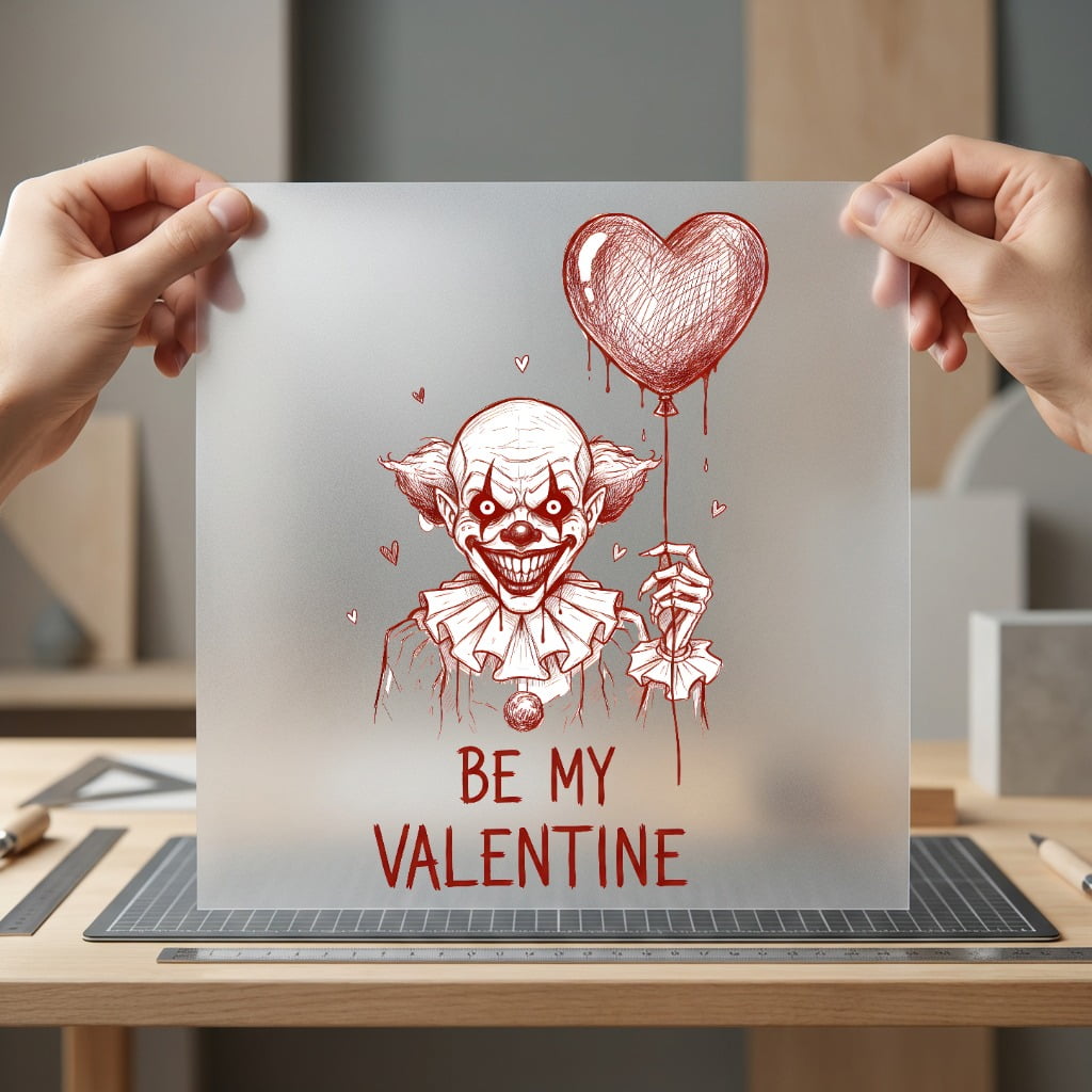 Creepy Clown Valentine Horror Halloween Valentine Ready to Press DTF Transfer for Dtf