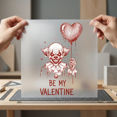 Creepy Clown Valentine Horror Halloween Valentine Ready to Press DTF Transfer for Dtf