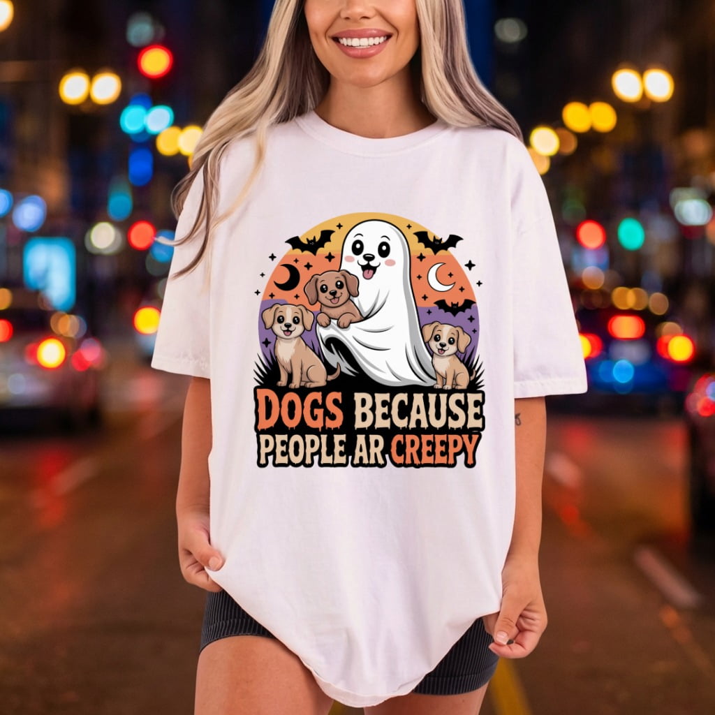 Creepy Ghost Dogs Halloween Halloween Funny Ready to Press DTF Transfer for Dtf