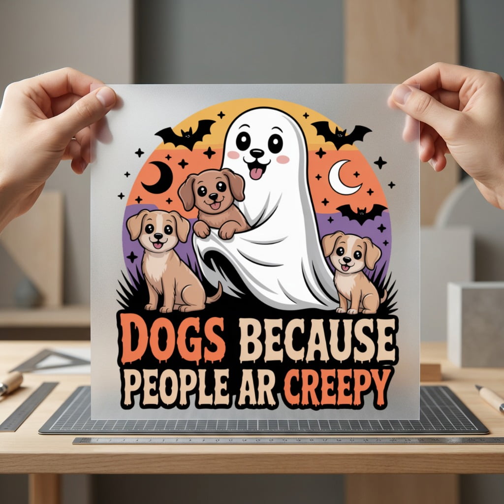 Creepy Ghost Dogs Halloween Halloween Funny Ready to Press DTF Transfer for Dtf