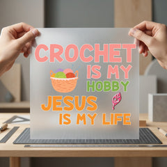 Crochet Hobby Jesus Life Christian Faith Ready to Press DTF Transfer for Dtf