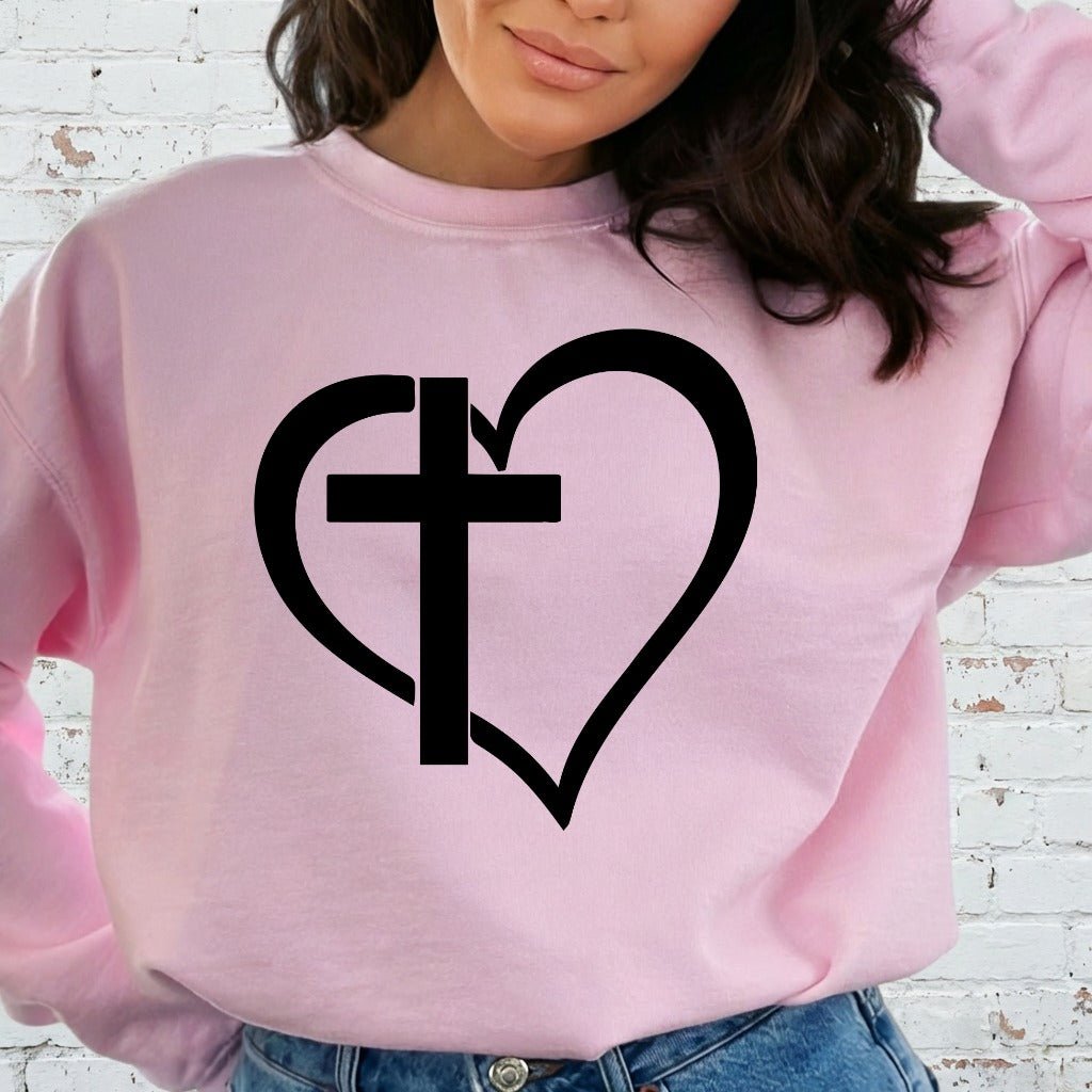 Cross in Heart | Faith & Love Sweatshirt - Luckets.com