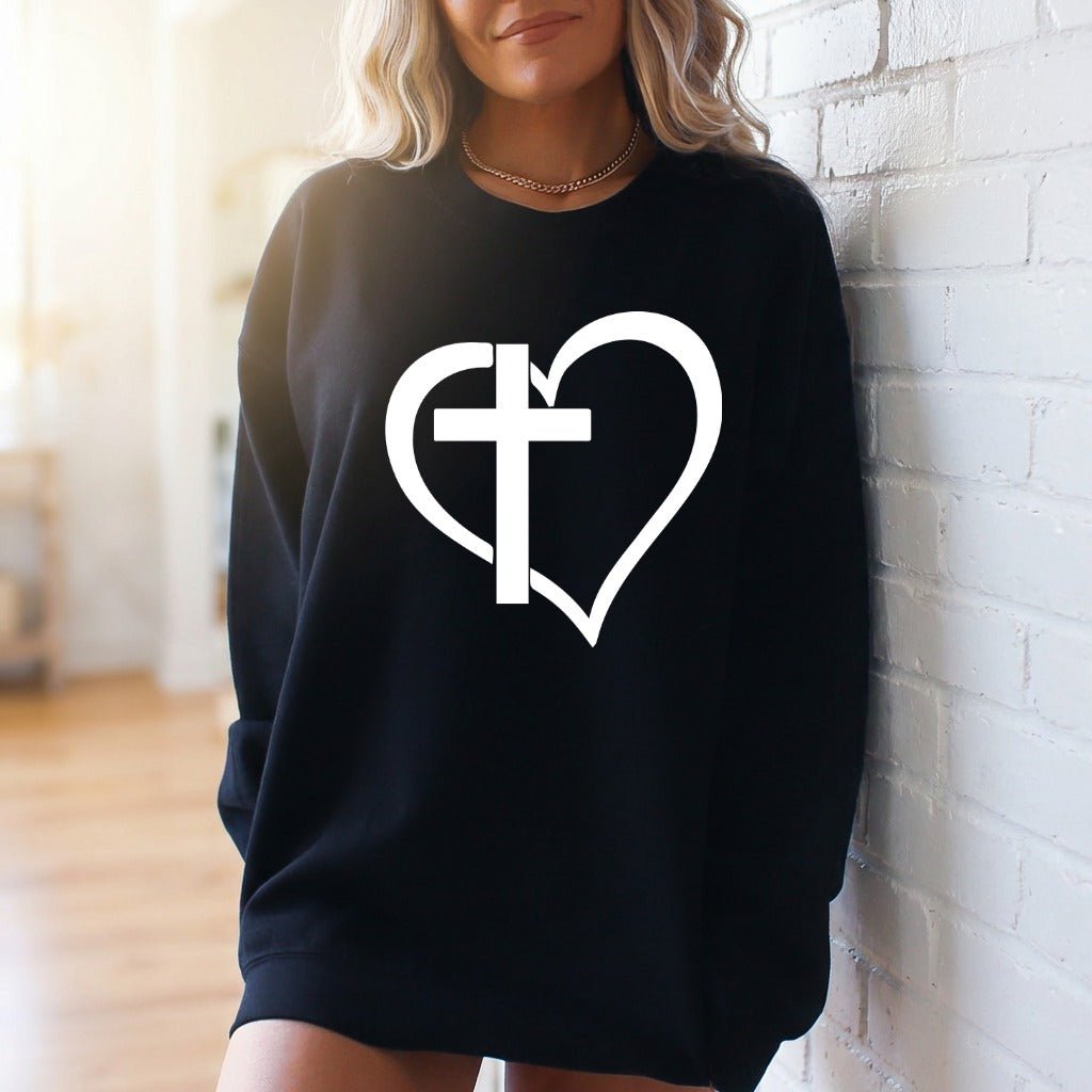 Cross in Heart | Faith & Love Sweatshirt - Luckets.com