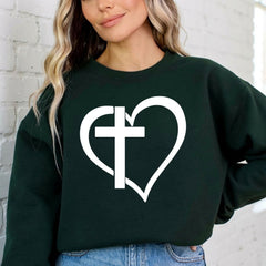 Cross in Heart | Faith & Love Sweatshirt - Luckets.com