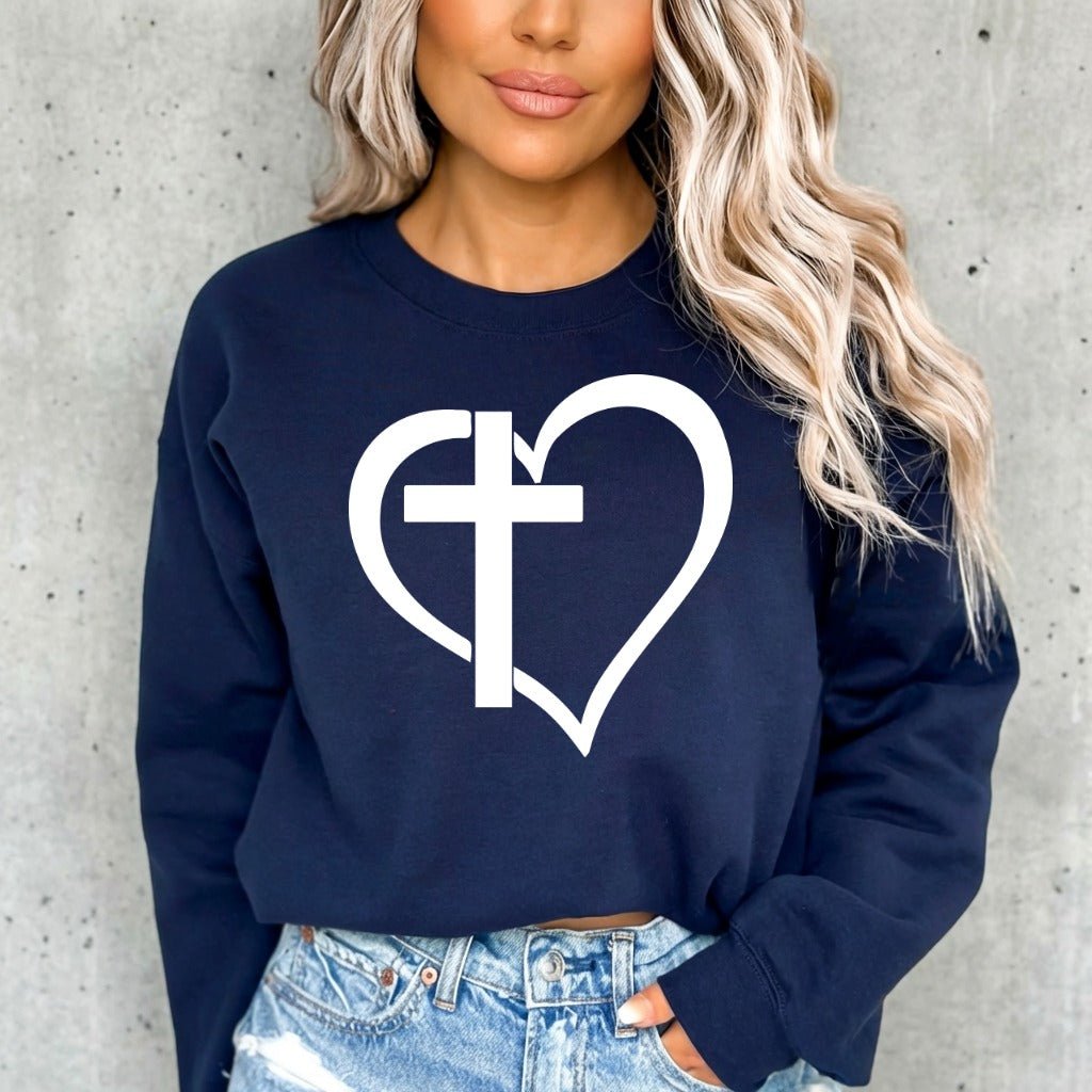 Cross in Heart | Faith & Love Sweatshirt - Luckets.com