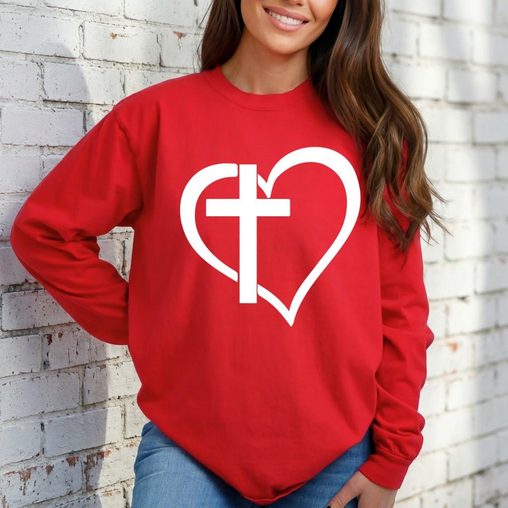 Cross in Heart | Faith & Love Sweatshirt - Luckets.com