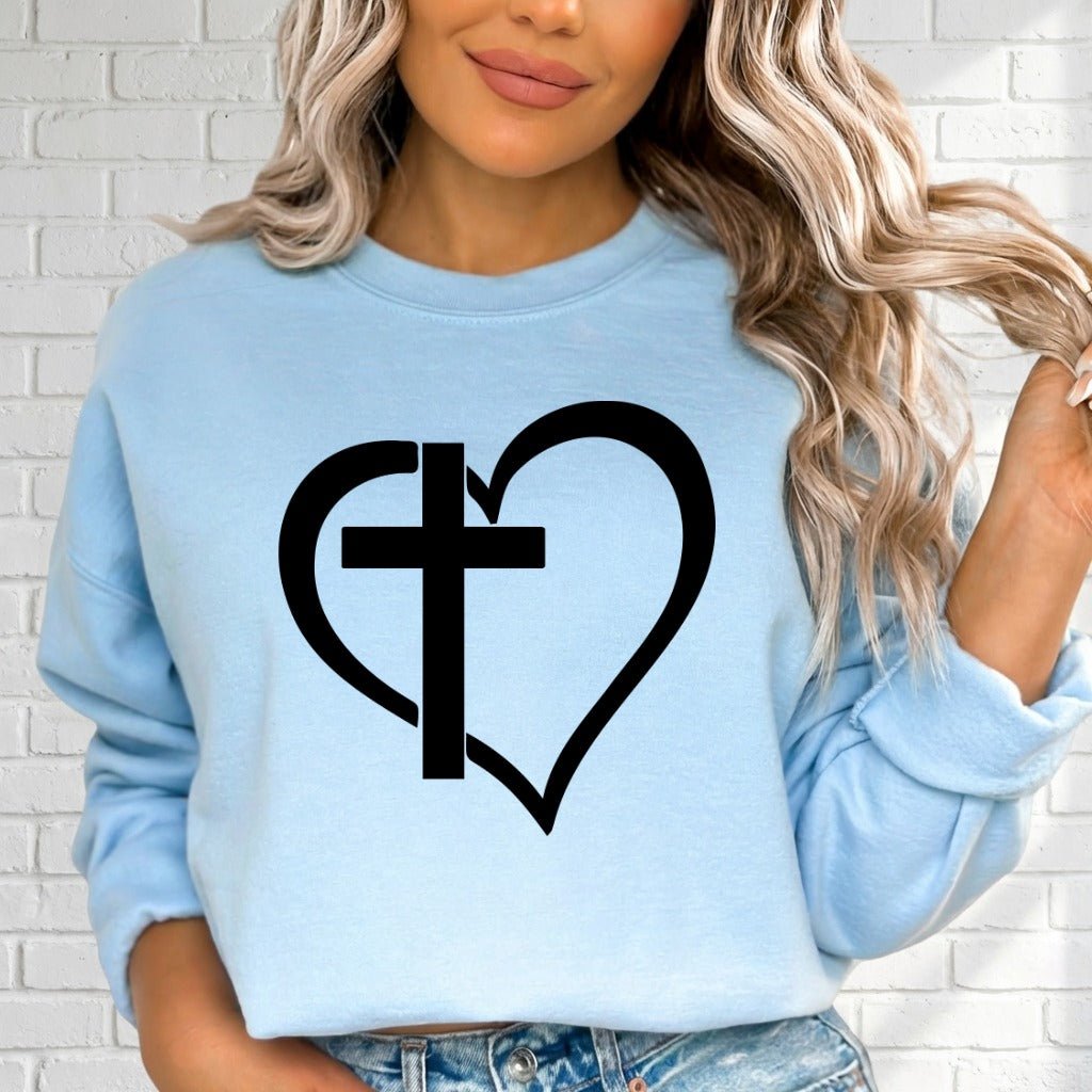 Cross in Heart | Faith & Love Sweatshirt - Luckets.com