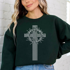 Crown of Thorns Cross | Sacred & Humble Sweatshirt - Luckets.com