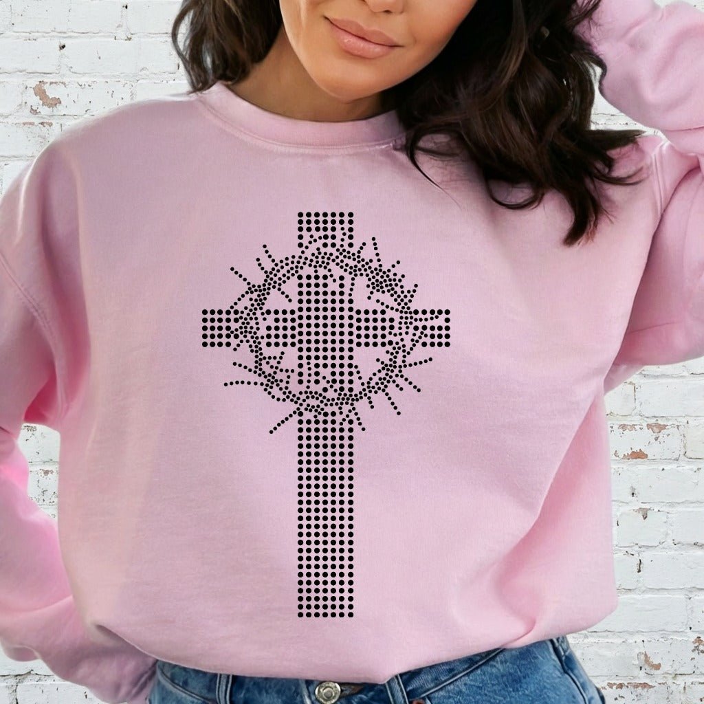 Crown of Thorns Cross | Sacred & Humble Sweatshirt - Luckets.com