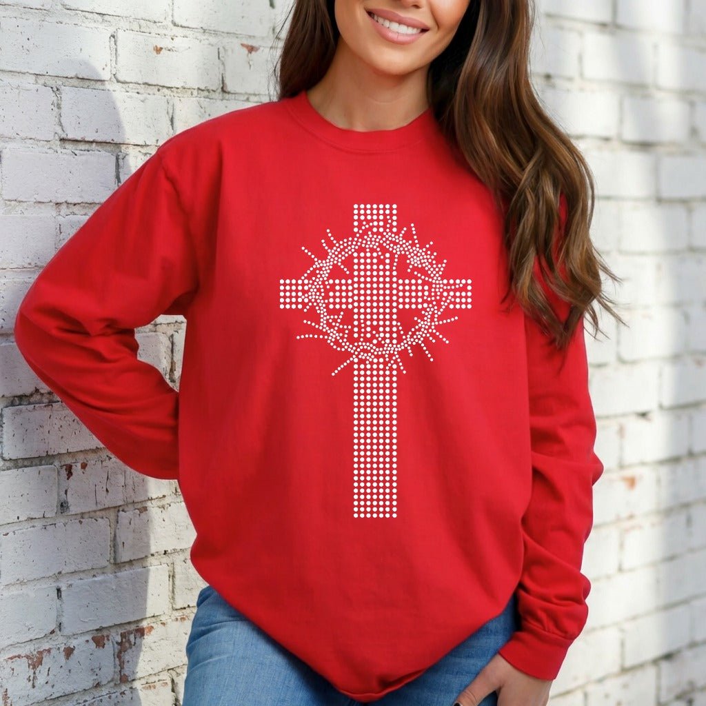 Crown of Thorns Cross | Sacred & Humble Sweatshirt - Luckets.com