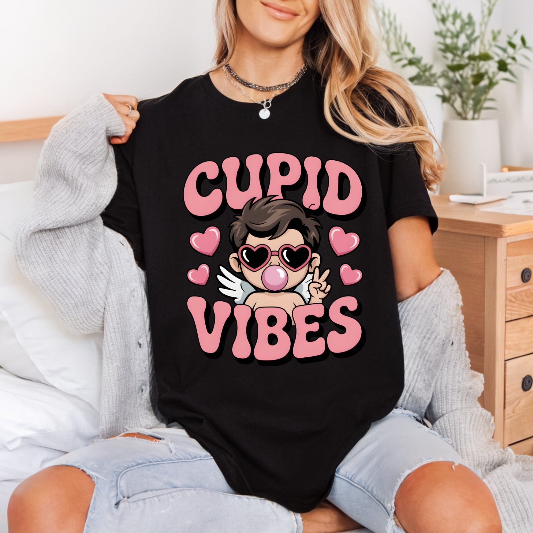 Cupid Vibes Retro Valentine Valentine Retro Ready to Press DTF Transfer for Dtf