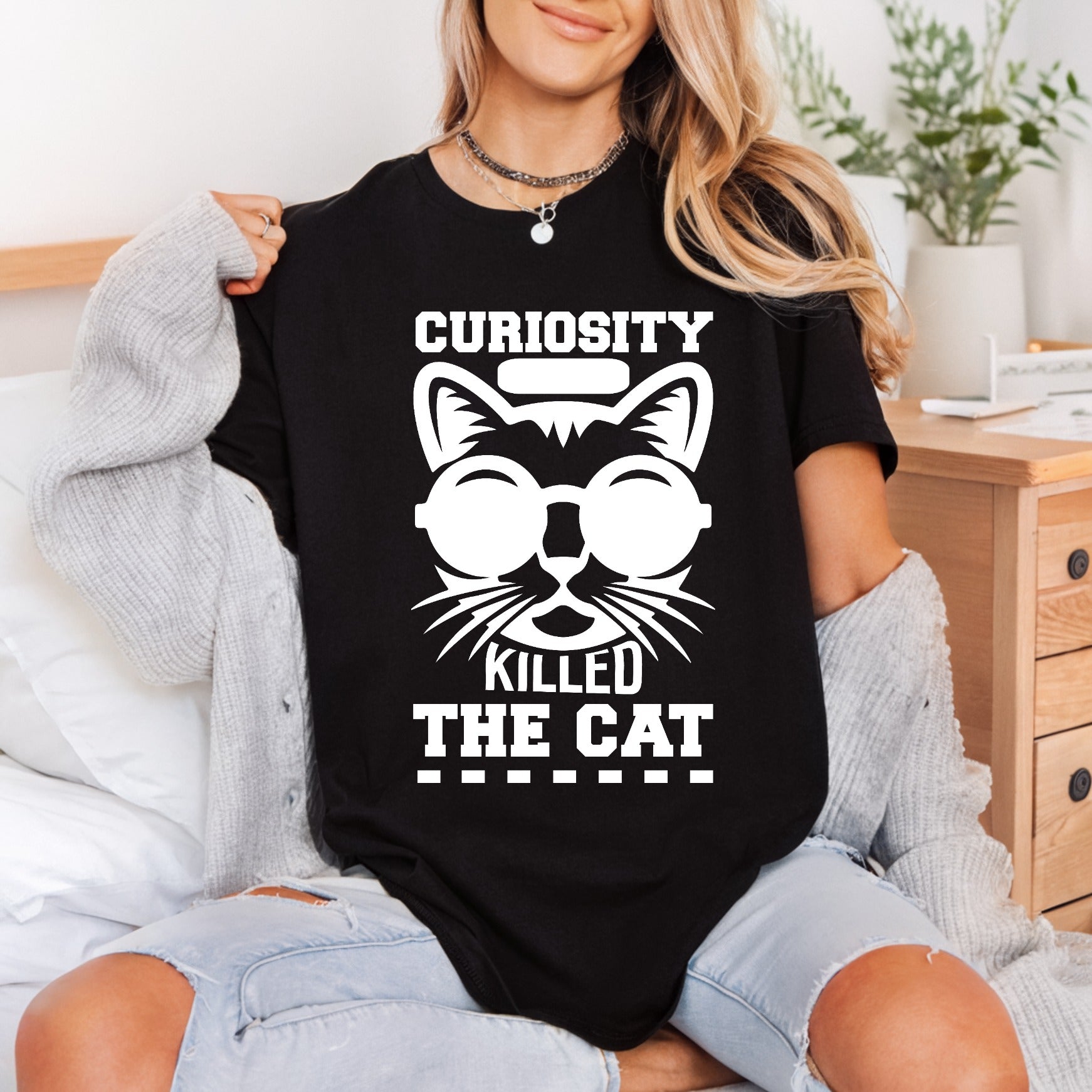 Curiosity Killed Cat Funny Mom Dad Ready to Press DTF Transfer for Dtf