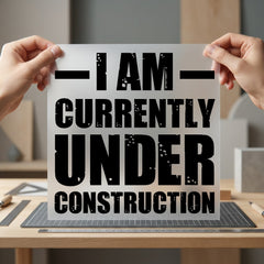 Currently Under Construction Motivational Vintage Retro Ready to Press DTF Transfer for Dtf