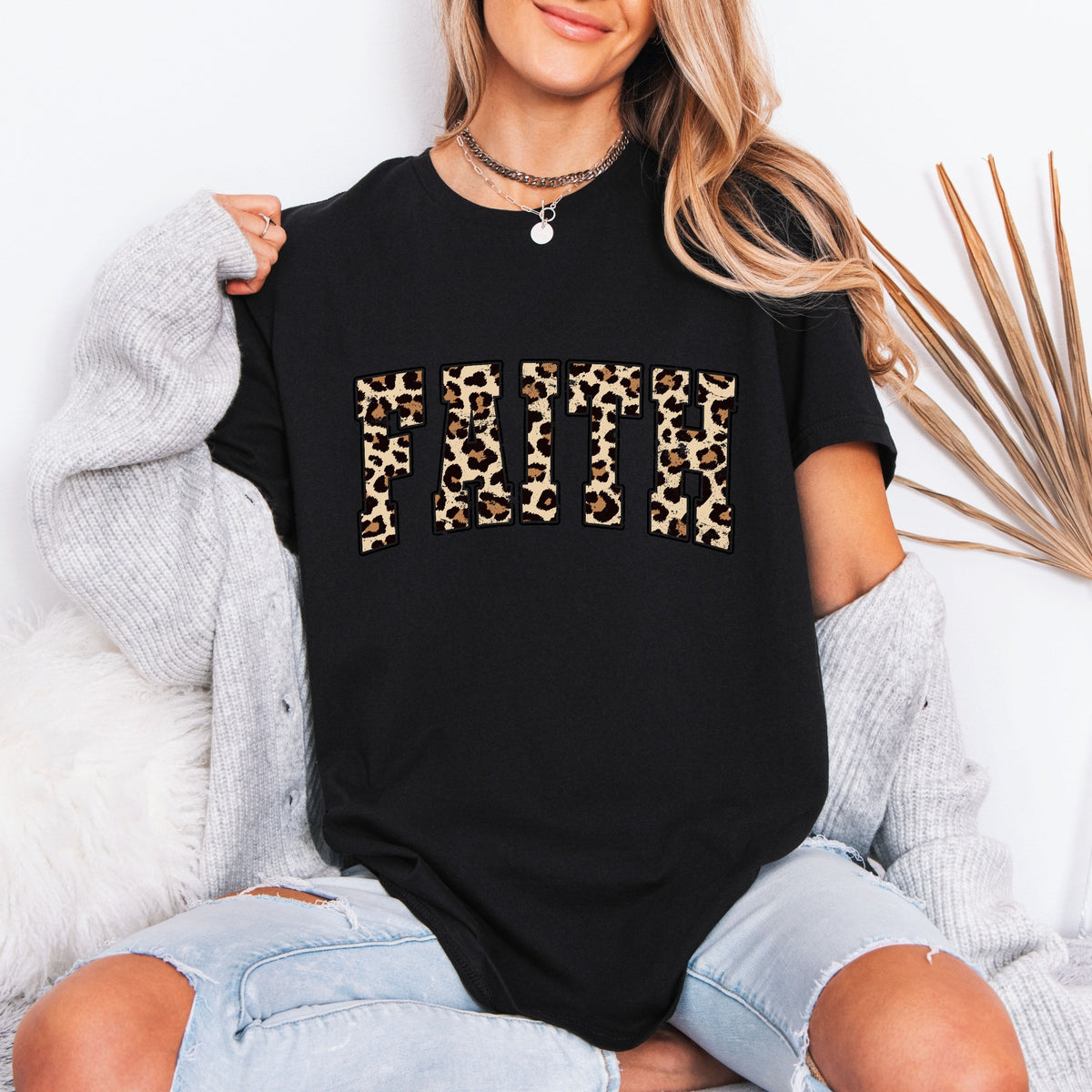 FAITH Leopard Print | Bold Christian Statement Tee