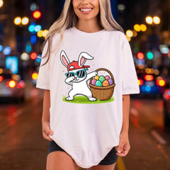 Dabbing Easter Bunny Basket Easter Funny Ready to Press DTF Transfer for Dtf
