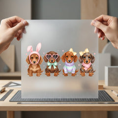 Dachshunds Accessories Adorable Puppy Mom Dad Ready to Press DTF Transfer for Dtf
