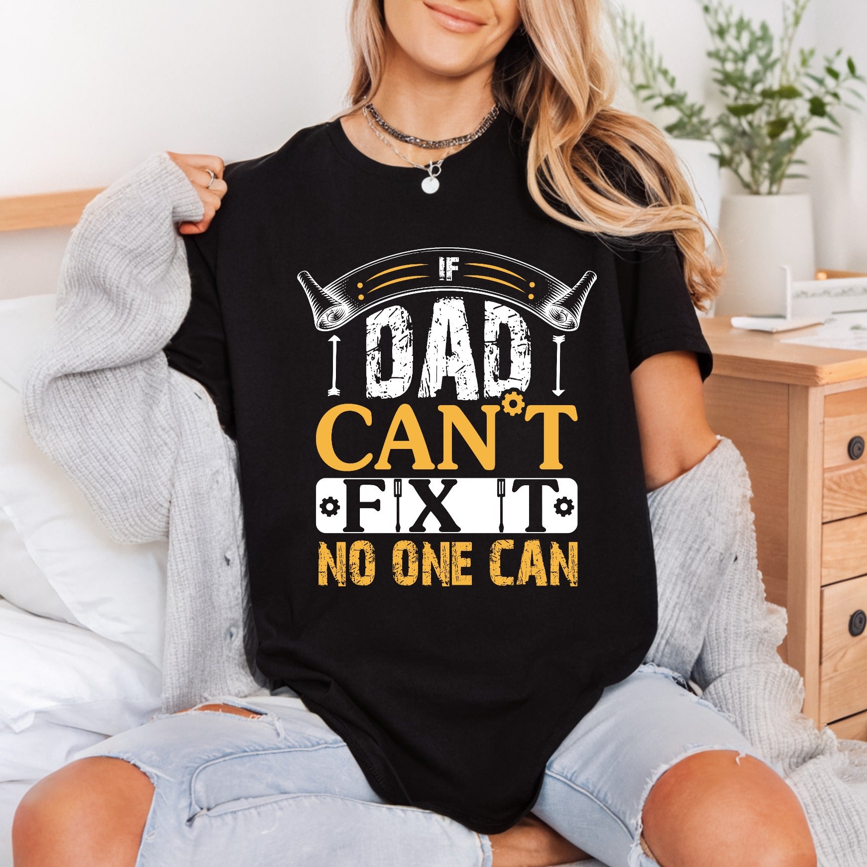 Dad Can Fix Father Dad Vintage Ready to Press DTF Transfer for Dtf