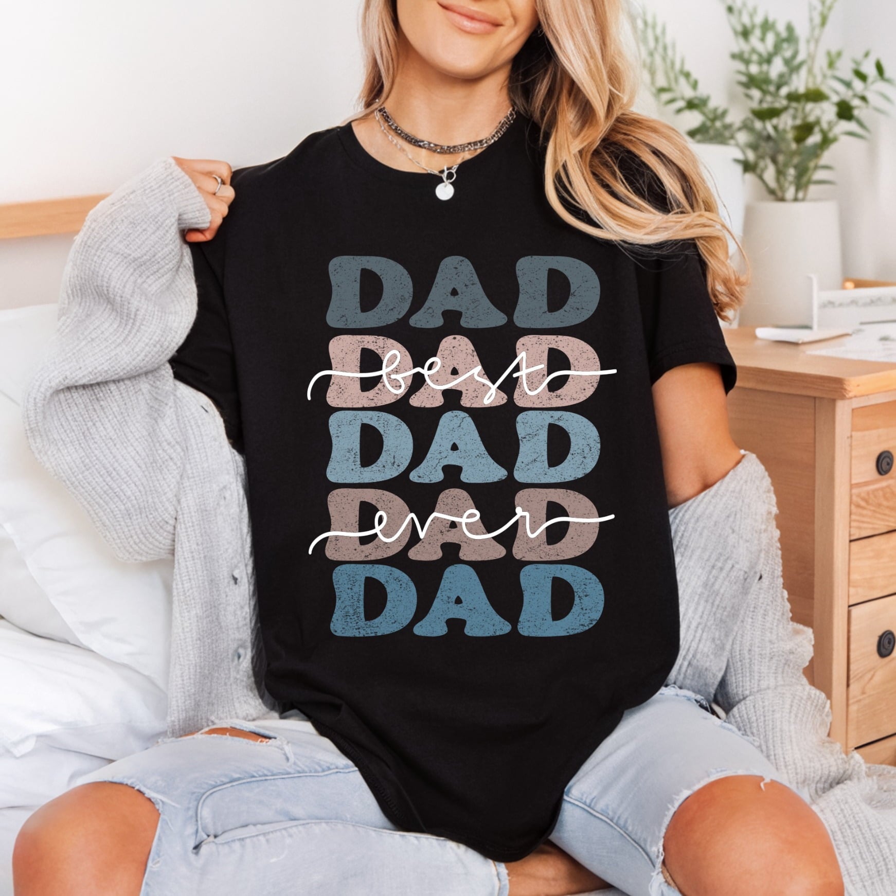 Dad Ever Retro Script Dad Vintage Ready to Press DTF Transfer for Dtf