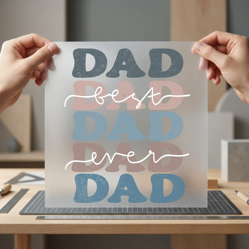 Dad Ever Retro Script Dad Vintage Ready to Press DTF Transfer for Dtf
