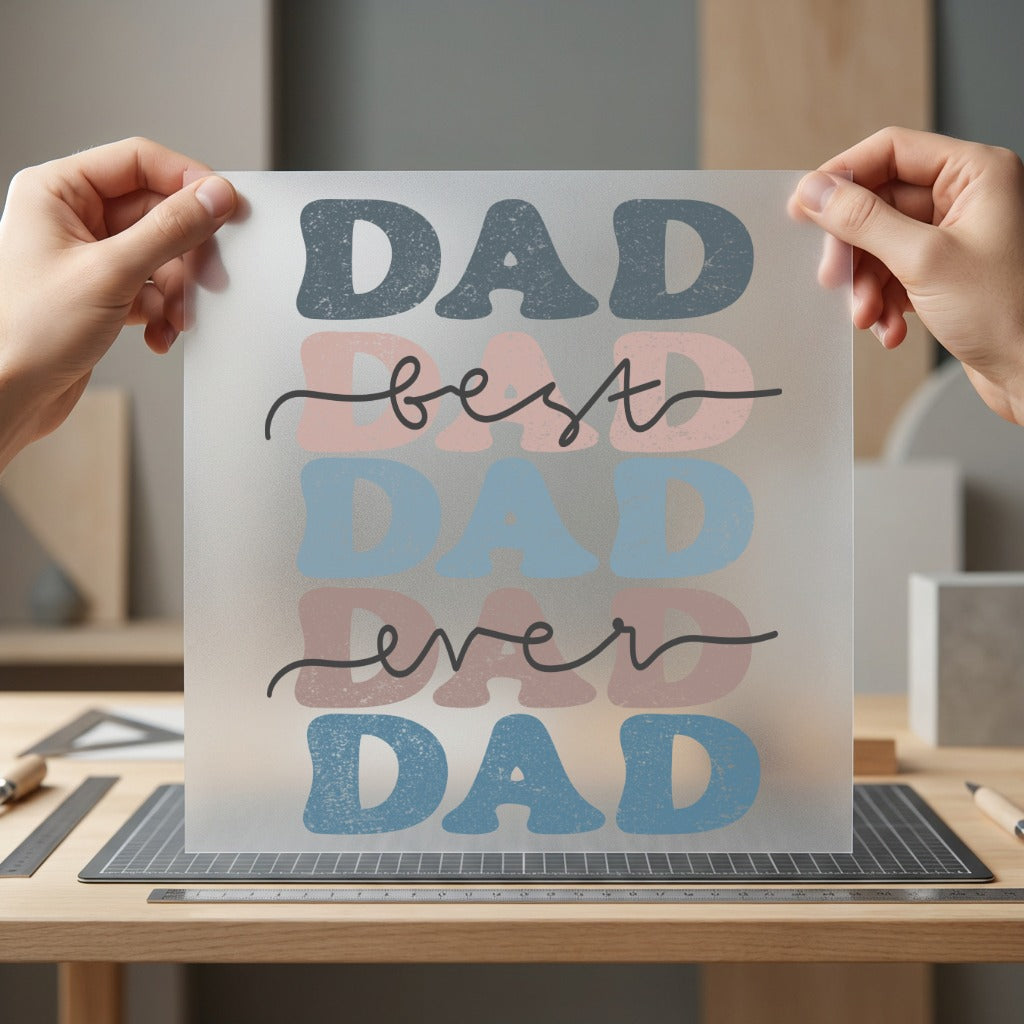 Dad Ever Retro Script Dad Vintage Ready to Press DTF Transfer for Dtf