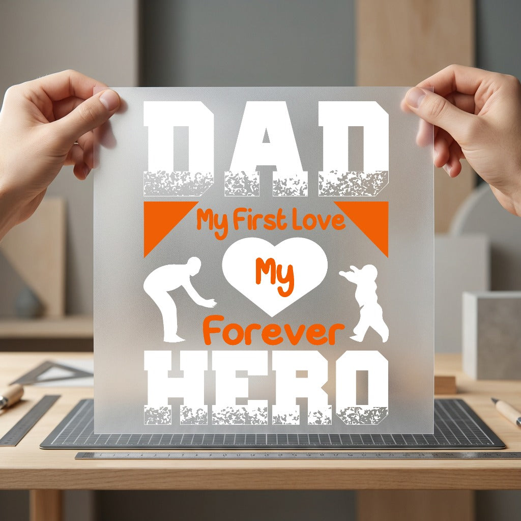 Dad First Love Forever Dad Retro Ready to Press DTF Transfer for Dtf