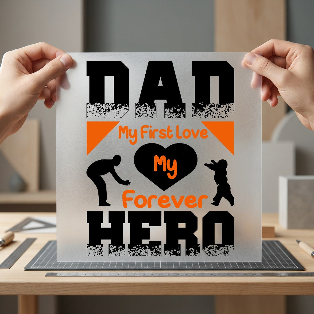 Dad First Love Forever Dad Retro Ready to Press DTF Transfer for Dtf