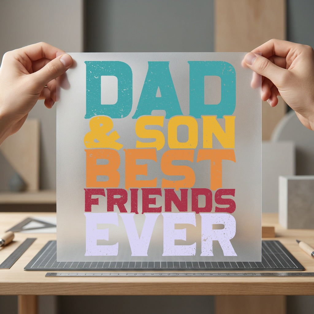 Dad Son Friends Ever Dad Funny Ready to Press DTF Transfer for Dtf