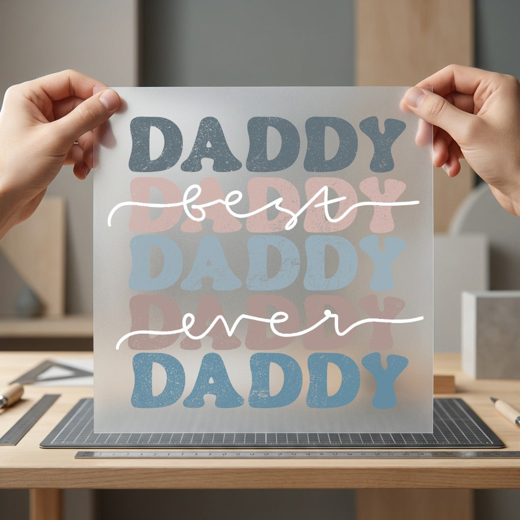 Daddy Ever Retro Diy Dad Vintage Ready to Press DTF Transfer for Dtf
