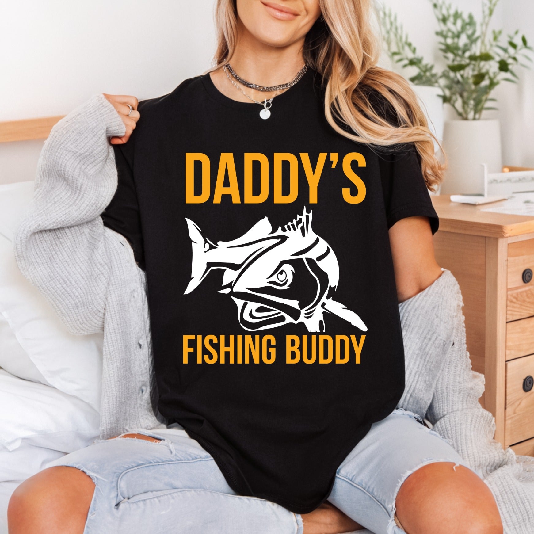 Daddy Fishing Buddy Enthusiast Father Dad Ready to Press DTF Transfer for Dtf