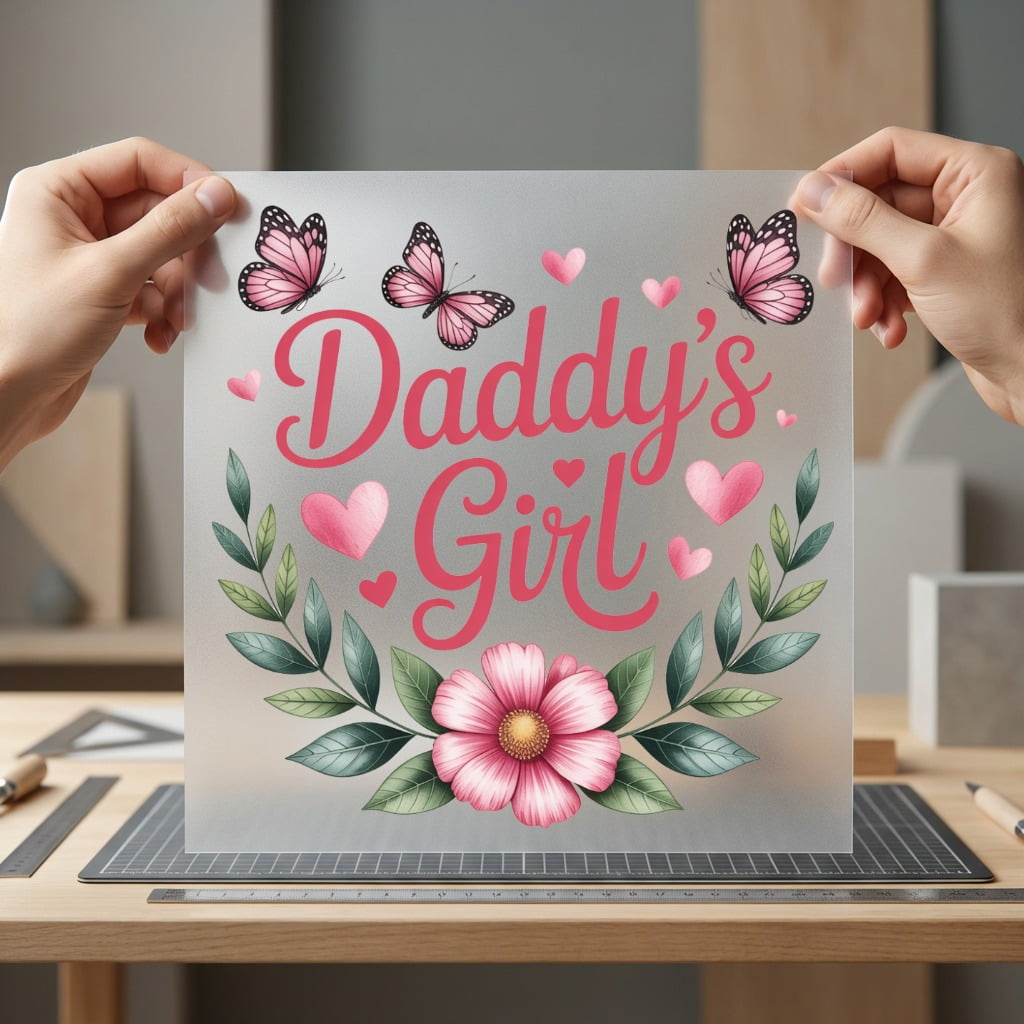 Daddy Girl Butterflies Floral Dad Butterfly Ready to Press DTF Transfer for Dtf