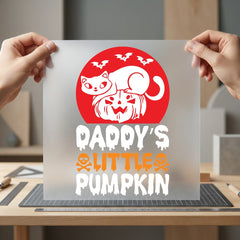 Daddy Little Pumpkin Cat Halloween Dad Ready to Press DTF Transfer for Dtf