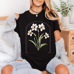 Daffodil Arch Floral Diy Spring Vintage Ready to Press DTF Transfer for Dtf