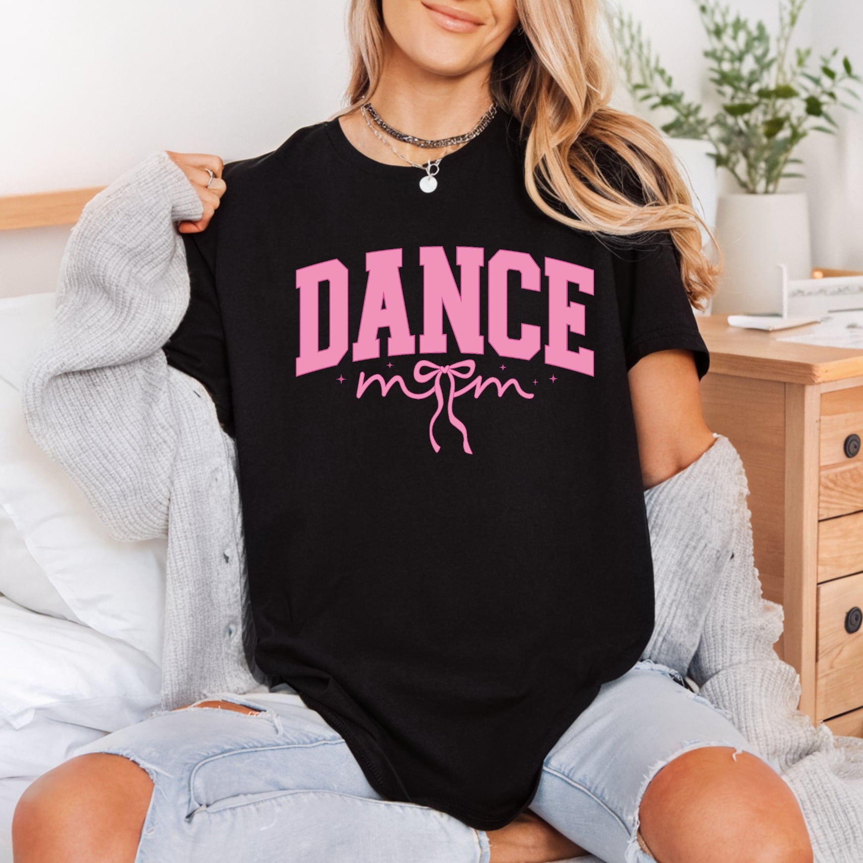 Dance Mom Pink Bow Mom Retro Ready to Press DTF Transfer for Dtf