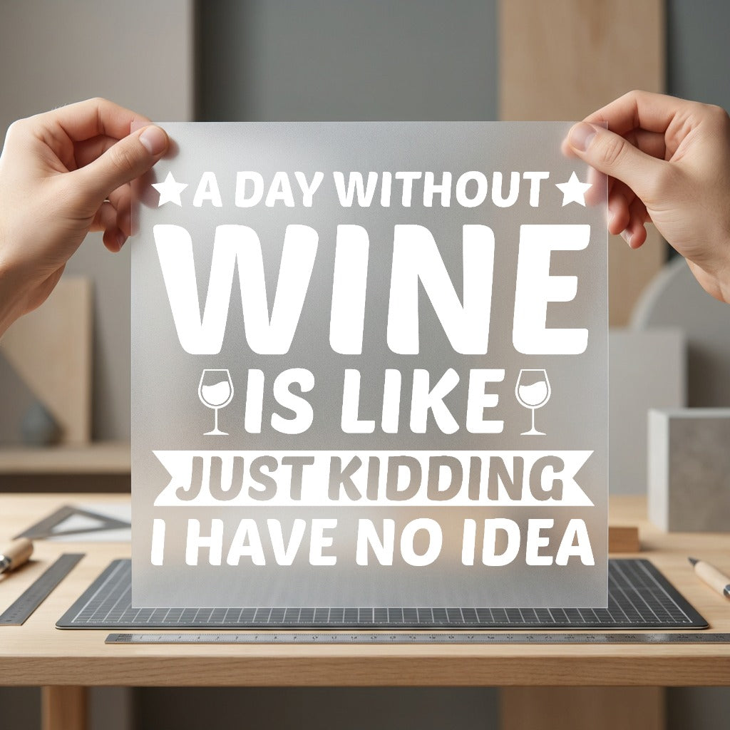 Day Without Wine Humorous Funny Ready to Press DTF Transfer for Dtf