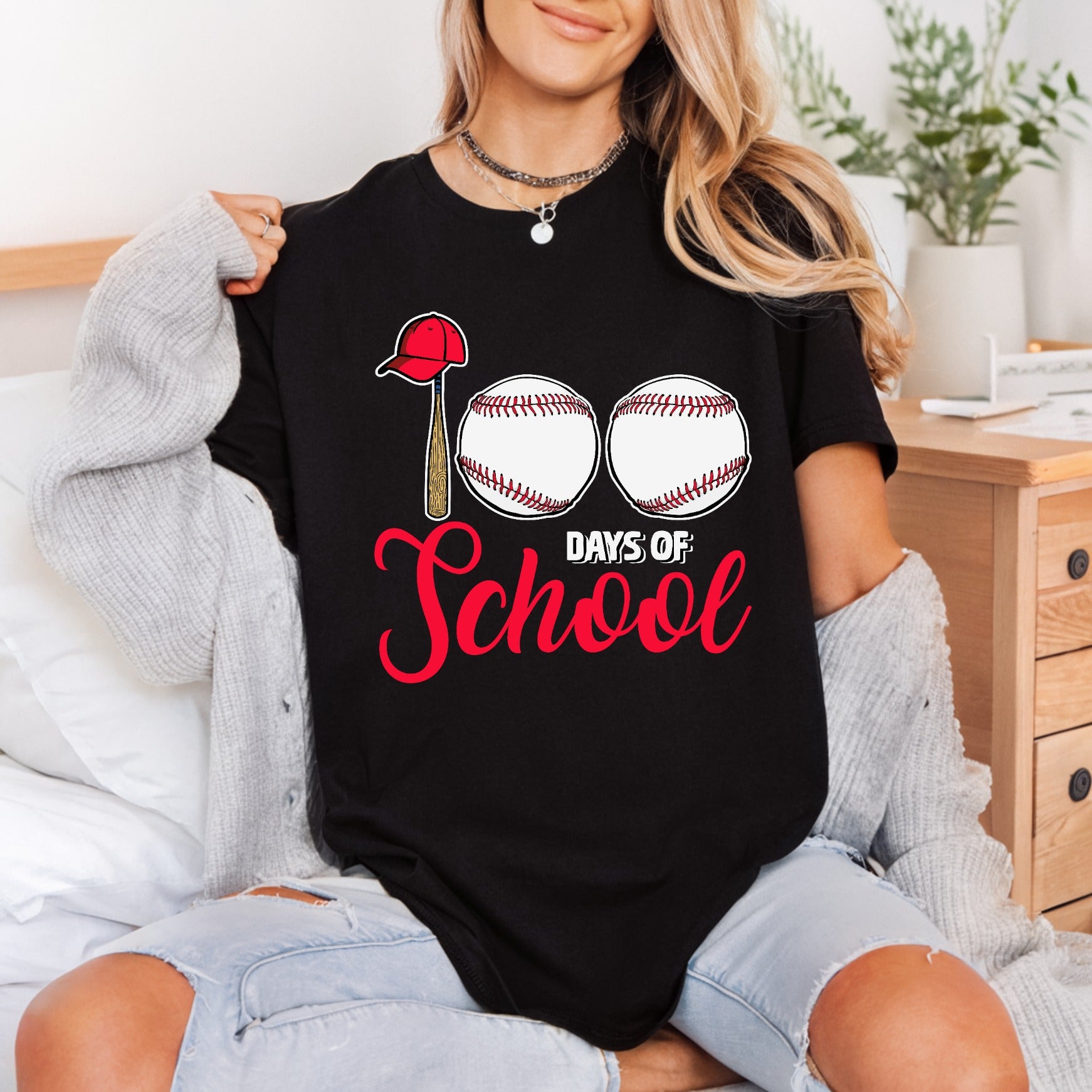 Days School Baseball Theme Teacher Fitness Ready to Press DTF Transfer for Dtf