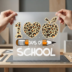Days School Leopard Educational Teacher Leopard Ready to Press DTF Transfer for Dtf