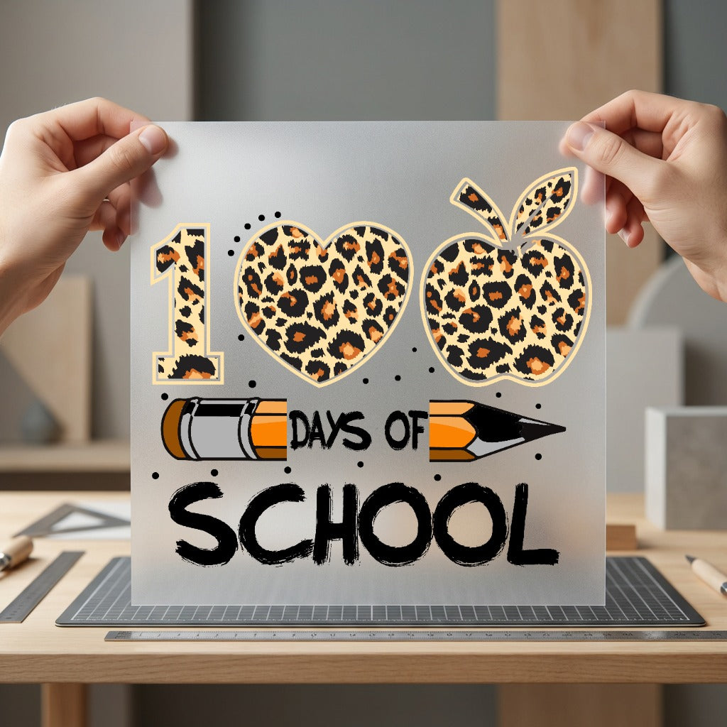 Days School Leopard Educational Teacher Leopard Ready to Press DTF Transfer for Dtf