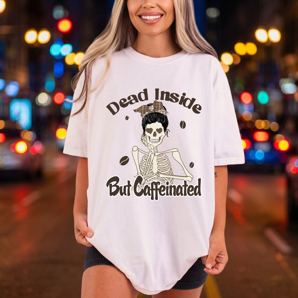 Dead Inside But Caffeinated Halloween Mom Ready to Press DTF Transfer for Dtf