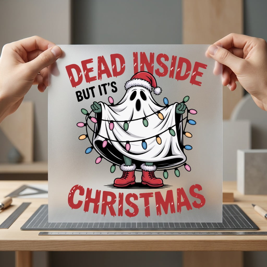 Dead Inside But Christmas Christmas Funny Ready to Press DTF Transfer for Dtf