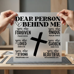 Dear Person Behind Christian Christian Faith Ready to Press DTF Transfer for Dtf