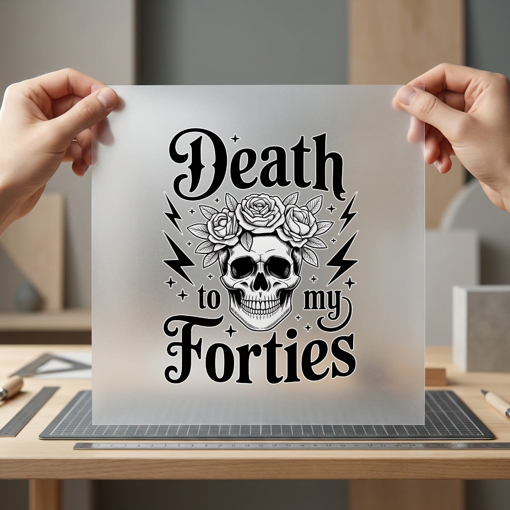 Death Forties Skull Birthday Funny Sarcastic Ready to Press DTF Transfer for Dtf