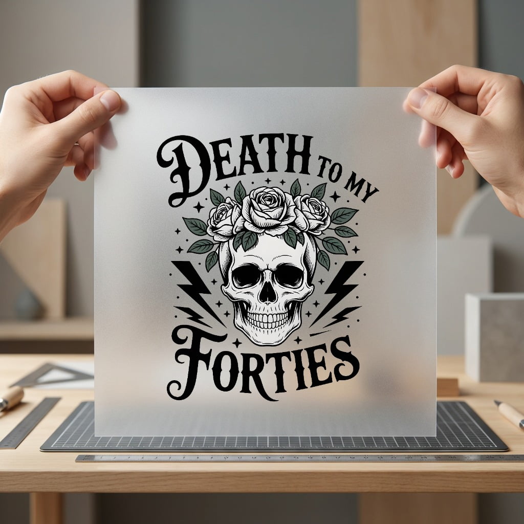 Death Forties Skull Retro Funny Sarcastic Ready to Press DTF Transfer for Dtf