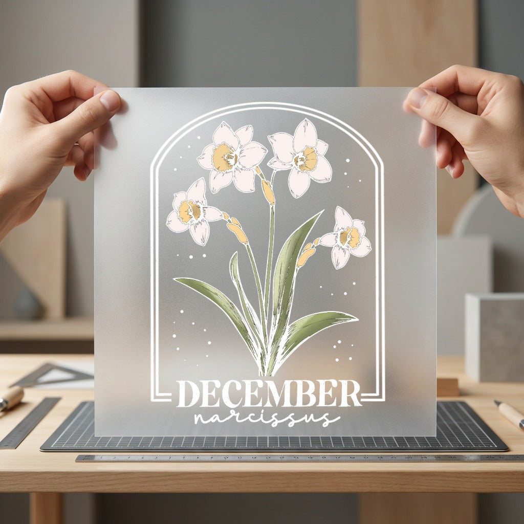 December Narcissus Flower Botanical Aesthetic Ready to Press DTF Transfer for Dtf
