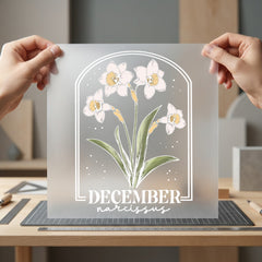 December Narcissus Flower Botanical Aesthetic Ready to Press DTF Transfer for Dtf