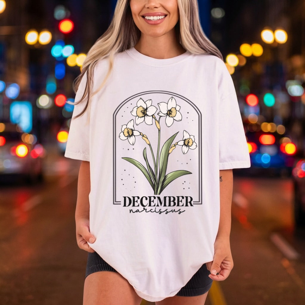 December Narcissus Flower Botanical Aesthetic Ready to Press DTF Transfer for Dtf