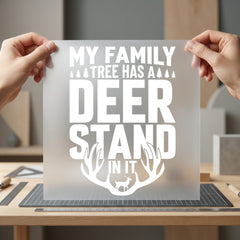 Deer Stand Family Tree Vintage Retro Ready to Press DTF Transfer for Dtf