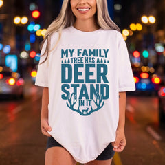 Deer Stand Family Tree Vintage Retro Ready to Press DTF Transfer for Dtf